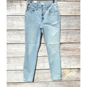 Good American Jeans Womens 4/27 Light Blue Good Legs Crop Stretch Button Fly